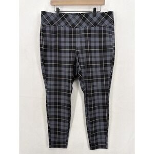 Torrid Workwear Plaid Pixie Pants Womens 2 Gray Ponte Skinny Crop Pull On Career